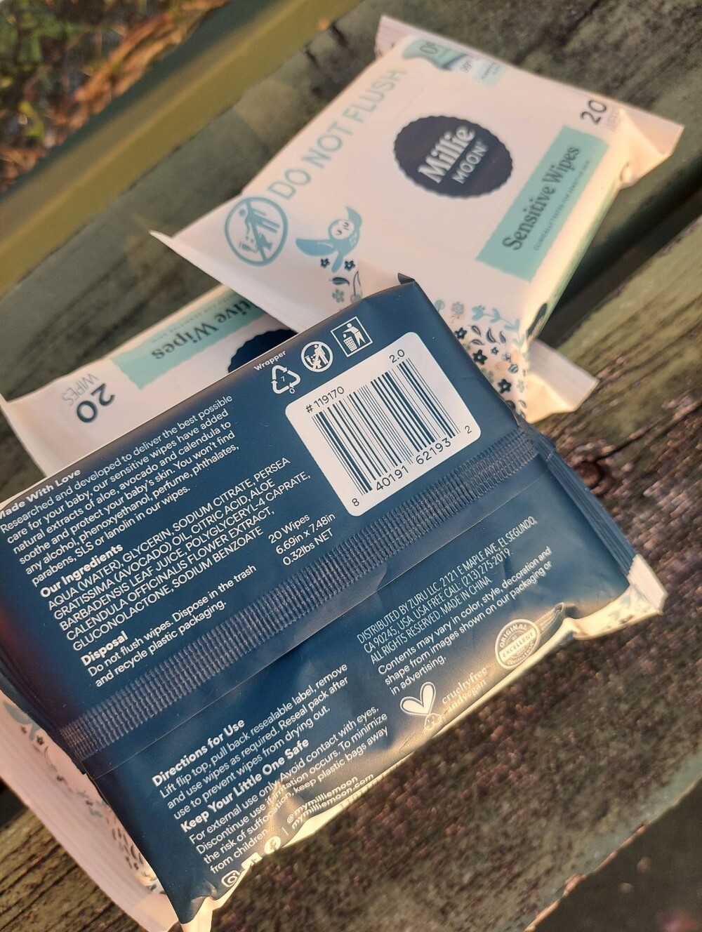 Millie Moon 99% Water Baby/ Adult Wipes Plant BASED Sensitive Skin 20×4 - Picture 3 of 3